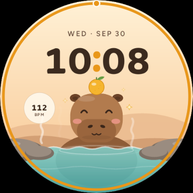 Capybara relaxing in a warm onsen